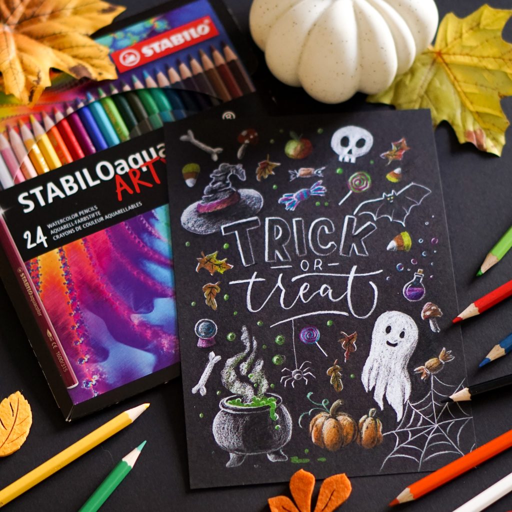 Milly Montag und Stabilo Halloween Trick or Treat Lettering