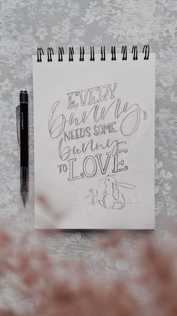 Somebunny to love Lettering
