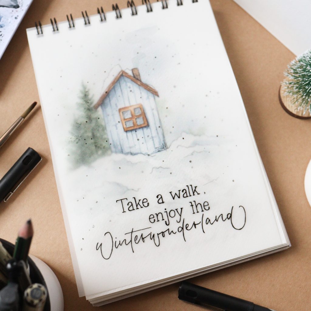 Winterwonderland Illustration und Lettering montagsletterei
