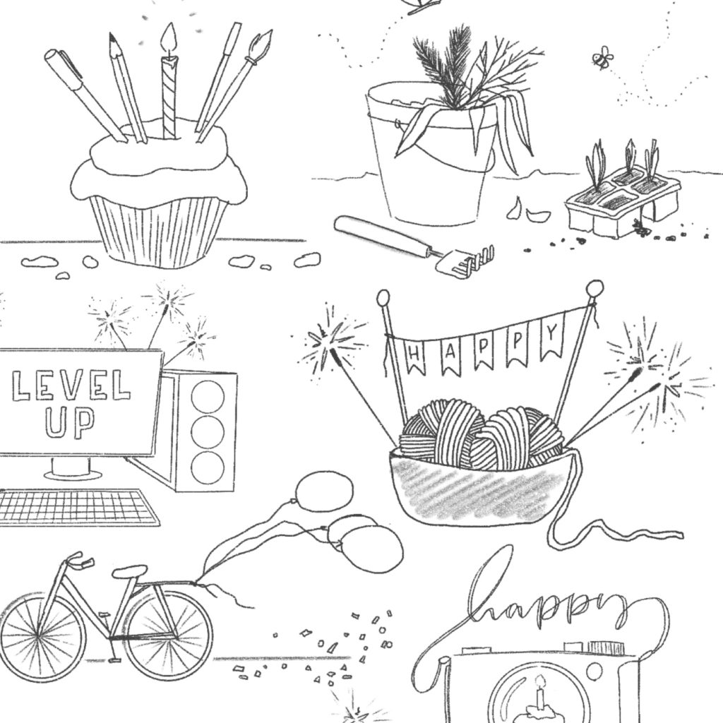 Illustrationen für Geburtstagskarten